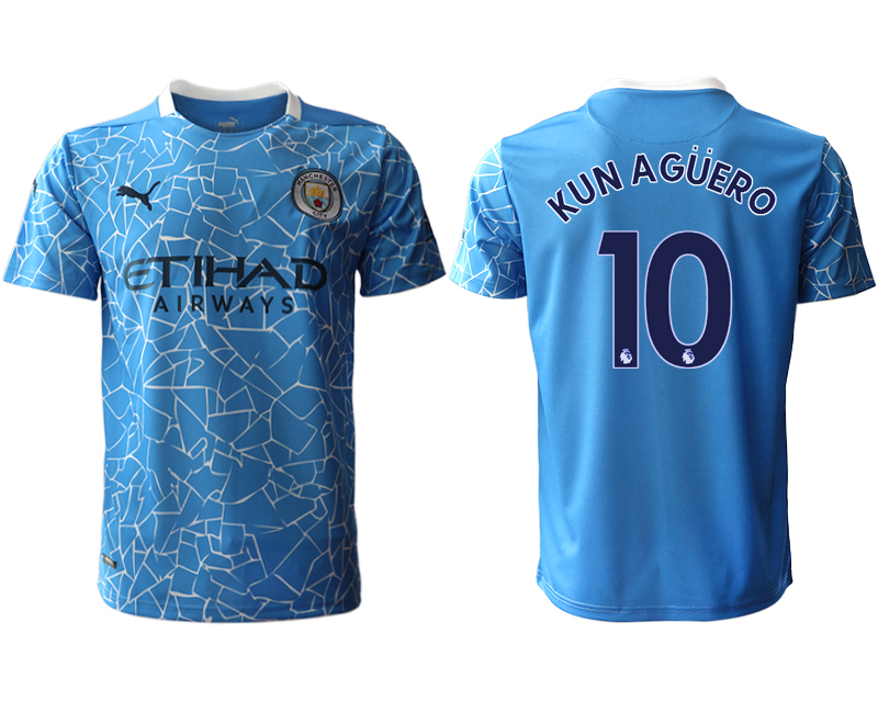 Men 2020-2021 club Manchester City home aaa version #10 blue Soccer Jerseys